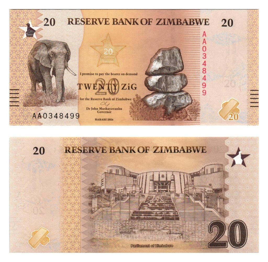 ZIMBABWE 20 zig 2026 UNC