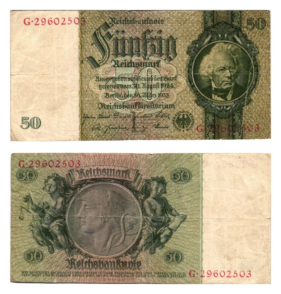 GERMANY 50 reichsmark 1933 / Weimar Republic / Letter L / VF