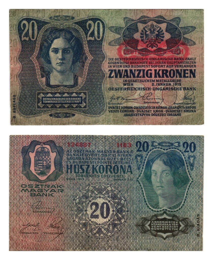 AUSTRIJA 20 kruna b.d. (1919) / pretisak Deutschösterreich / 2. izdanje / VF
