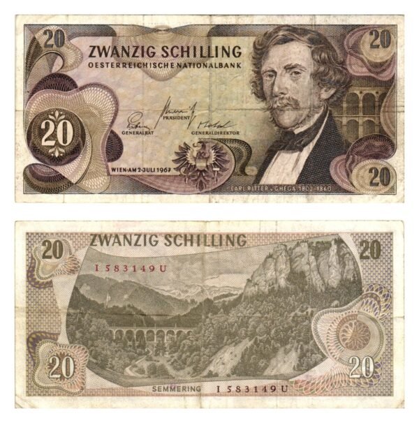 AUSTRIA 20 schilling 1967 VF