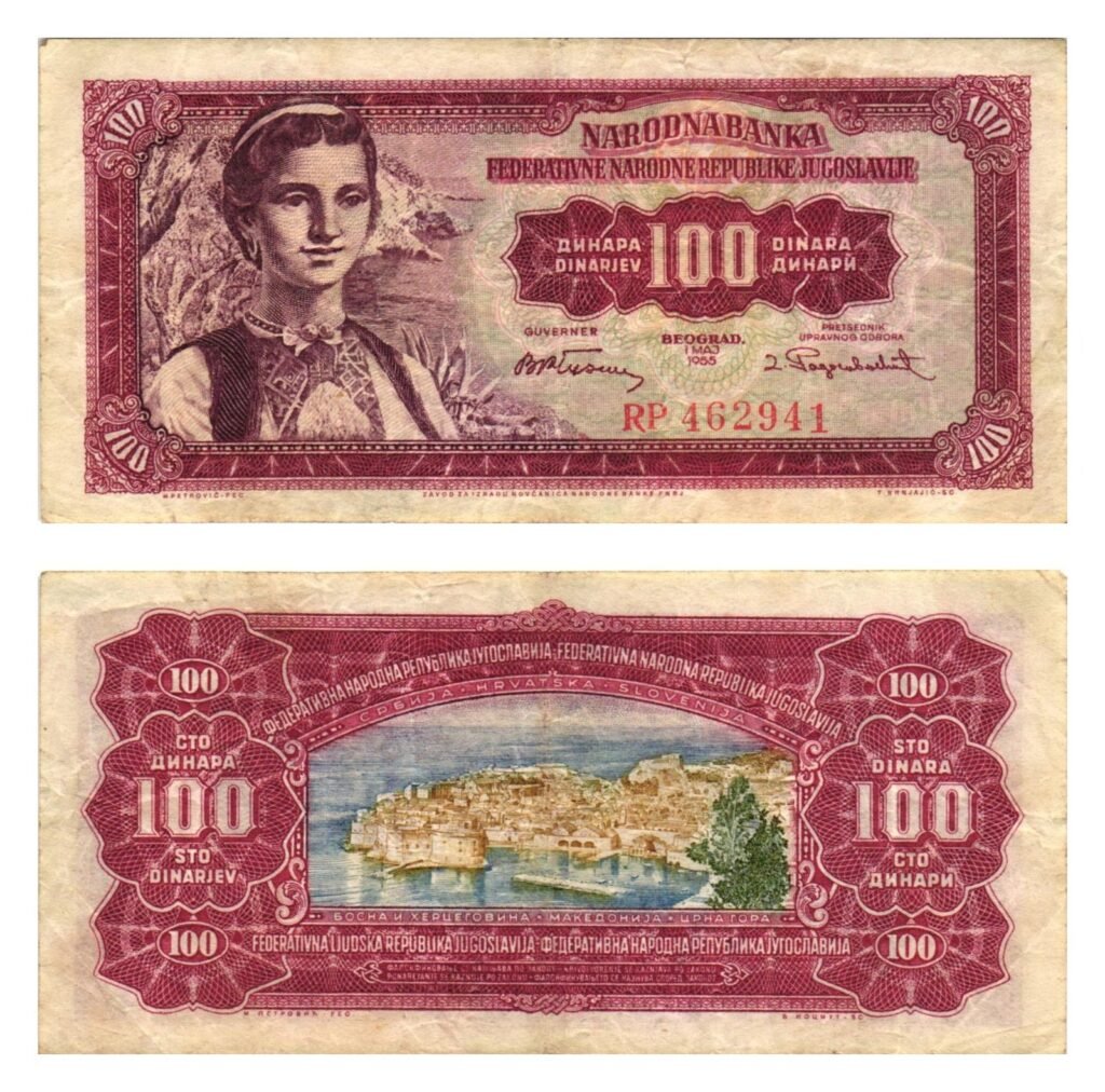 YUGOSLAVIA 100 dinara 1955 / Dubrovnik / VF