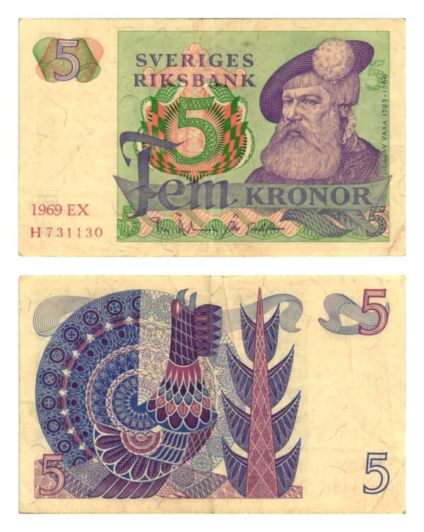 SWEDEN 5 kronor 1969 VF