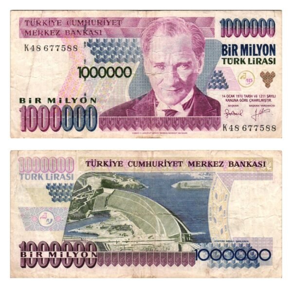 TURKEY 1 million lira 1995 VF
