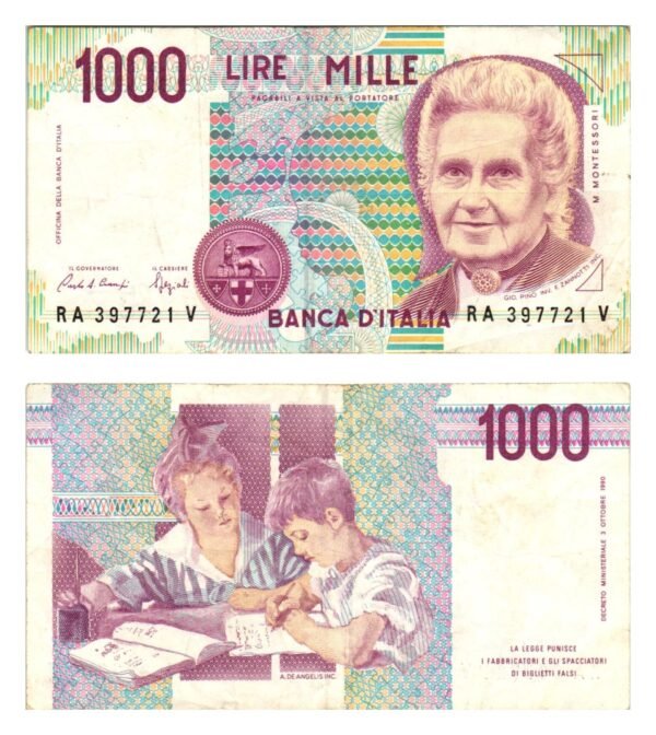 ITALY 1000 lire 1990 VF