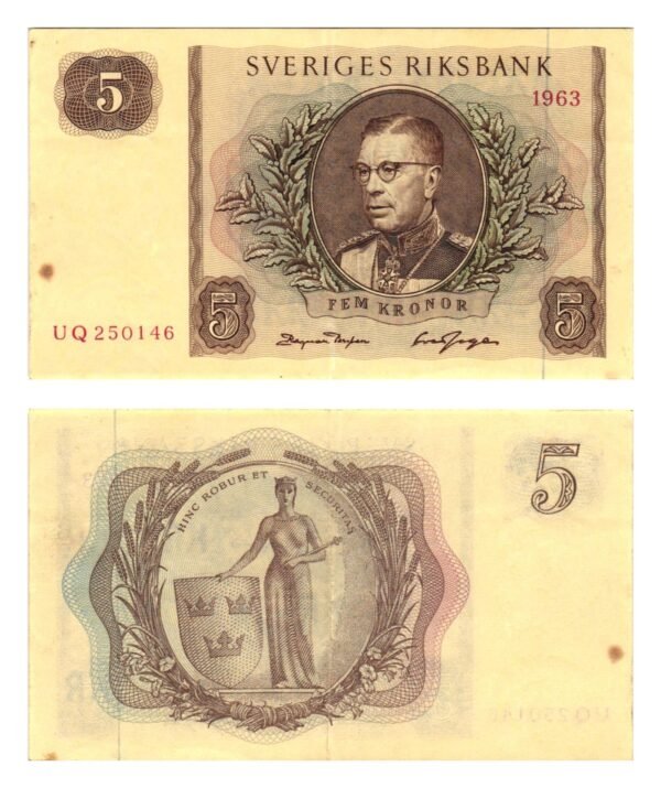 SWEDEN 5 kronor 1963 VF