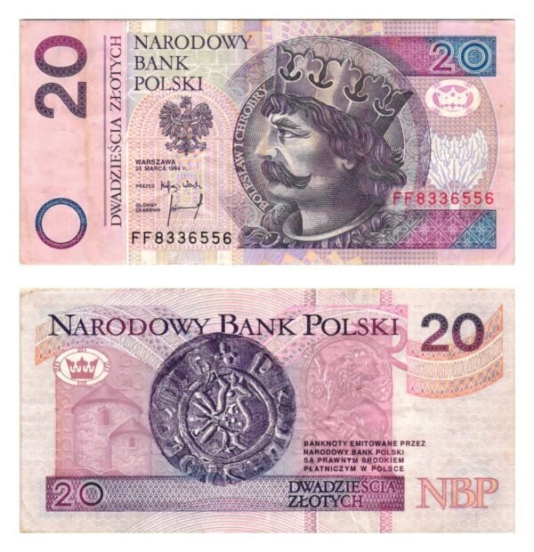 POLAND 20 zlotych 1994 VF