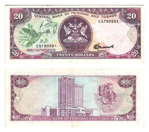 TRINIDAD AND TOBAGO 20 dollars ND(1985) VF+