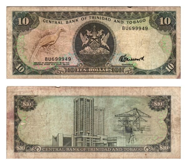 TRINIDAD AND TOBAGO 10 dollars ND VF-