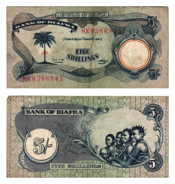 BIAFRA 5 shillings ND(1968-1969) VF-