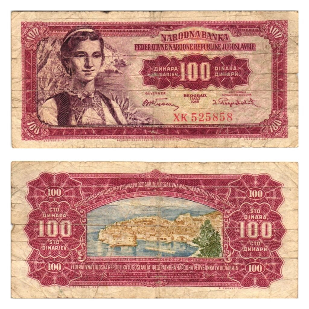 YUGOSLAVIA 100 dinara 1955 / Dubrovnik / VF-
