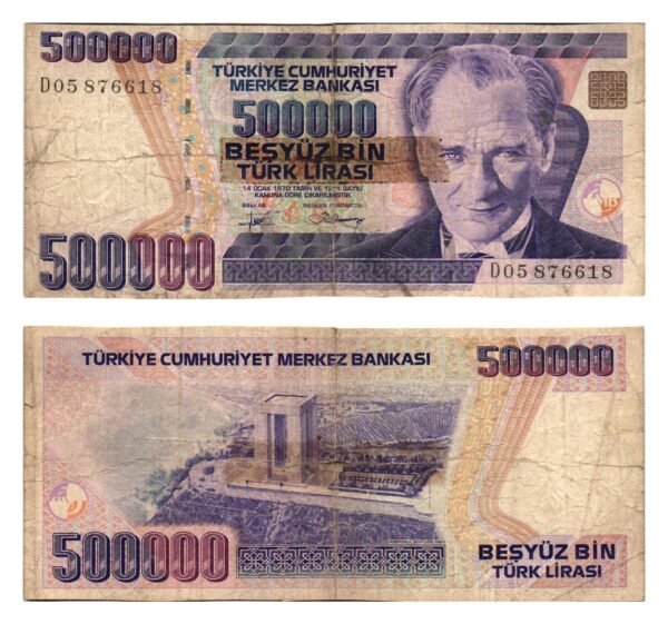 TURKEY 500000 lira ND / taped / VG