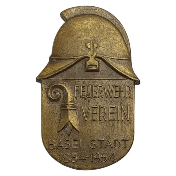 SWITZERLAND 100th Anniversary of Basel Firefighters Association vintage badge