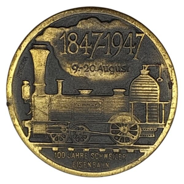 SWITZERLAND 100th Anniversary of Swiss Railways vintage badge