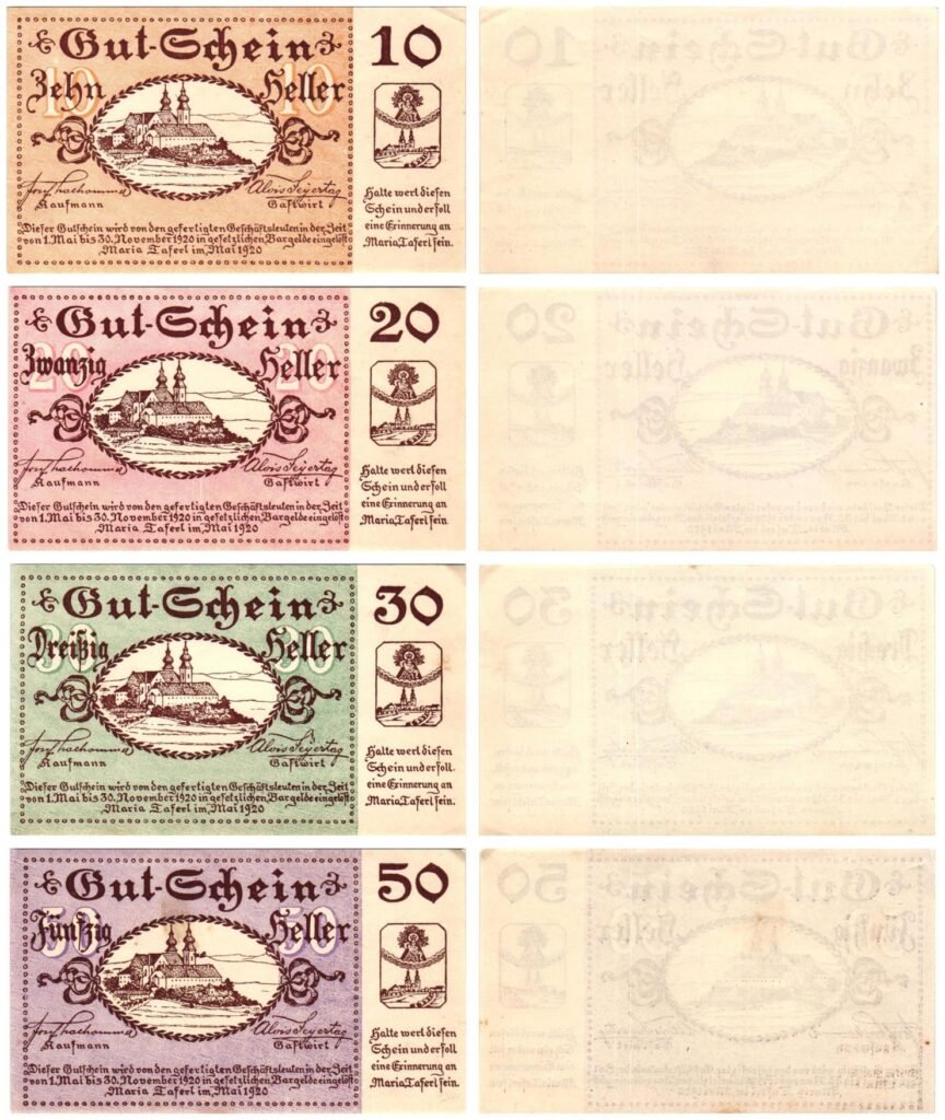 AUSTRIA Maria Taferl 1920 local banknotes lot / Notgeld / 4 pcs.