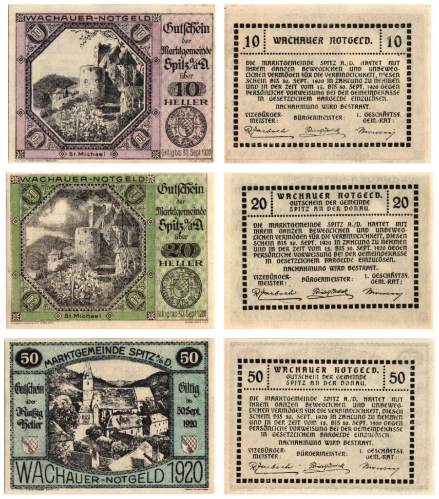 AUSTRIA St. Michael 1920 local banknotes lot / Notgeld / 3 pcs.