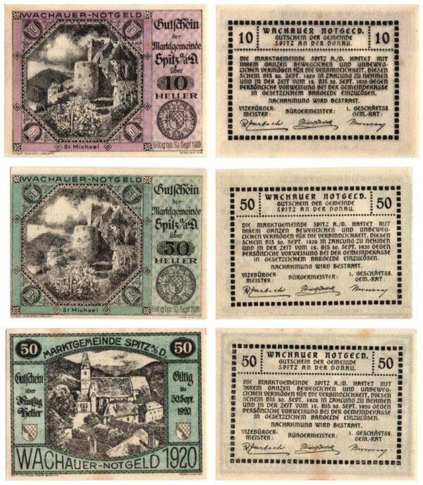 AUSTRIA St. Michael 1920 local banknotes lot / Notgeld / 3 pcs.