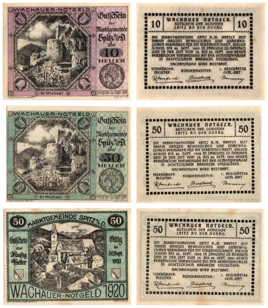 AUSTRIA St. Michael 1920 local banknotes lot / Notgeld / 3 pcs.