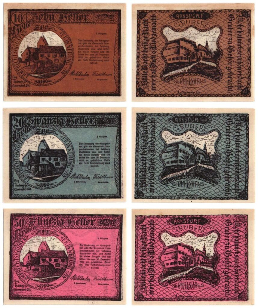 AUSTRIA Lamprechtshausen 1920 local banknotes lot / Notgeld / 3 pcs.