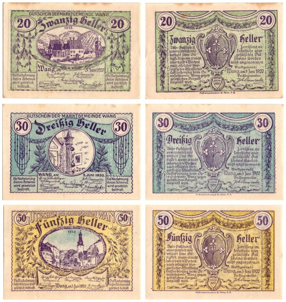 AUSTRIA Wang 1920 local banknotes lot / Notgeld / 3 pcs.