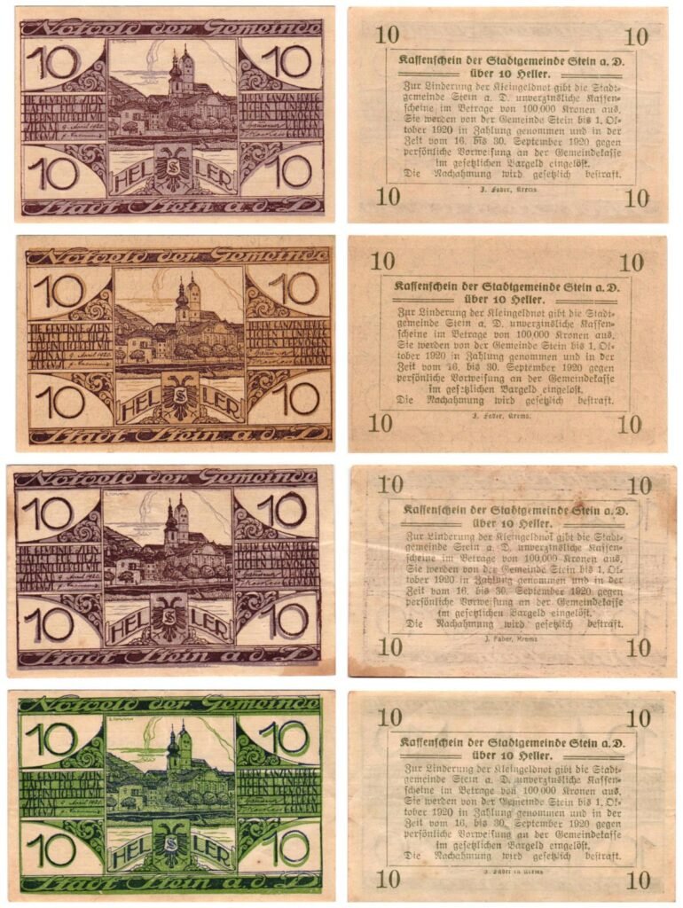 AUSTRIA Stein 1920 local banknotes lot / Notgeld / 4 pcs.