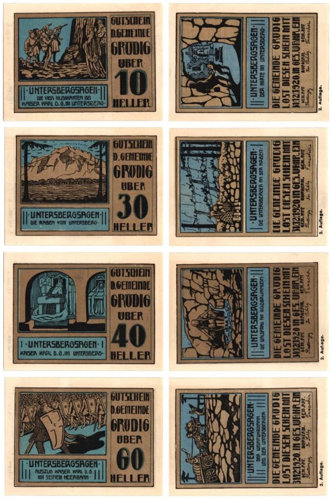 AUSTRIA Grödig 1920 local banknotes lot / Notgeld / 4 pcs.