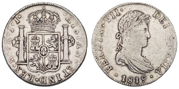 MEXICO 8 reales 1819 / Spanish Colonial Issue / Silver / VF-