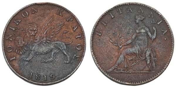 GREECE 2 lepta 1819 / Ionian Islands / VF-