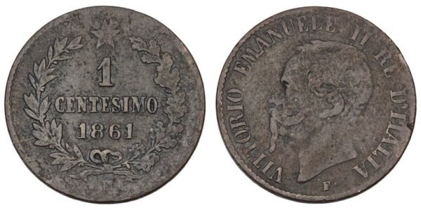 ITALY 1 centesimo 1861 F+