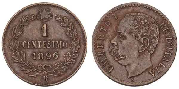 ITALY 1 centesimo 1896R VF+