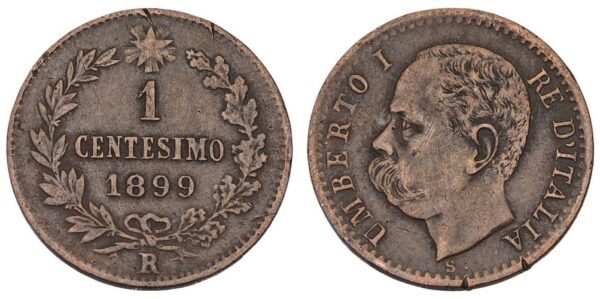 ITALY 1 centesimo 1899R VF-