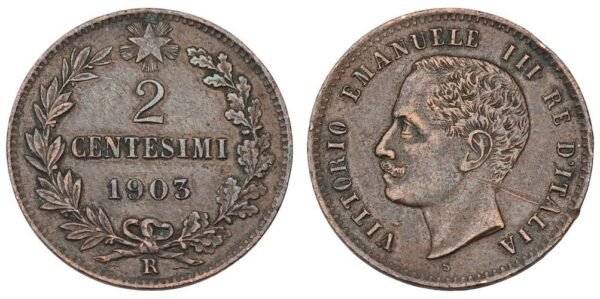 ITALY 2 centesimi 1903 VF-