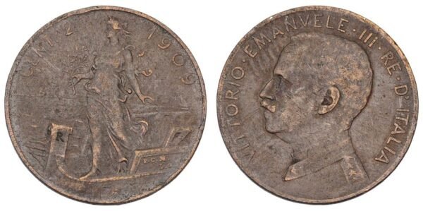 ITALY 2 centesimi 1909 VF