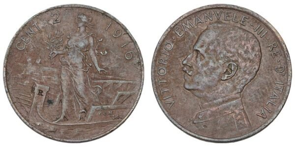 ITALY 2 centesimi 1916 VF