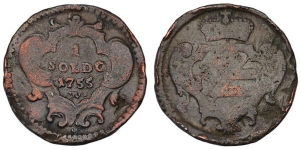 ITALY 1 soldo 1755W / Gorizia / F