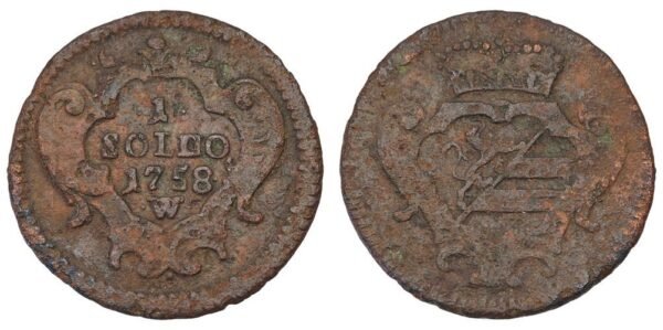 ITALY 1 soldo 1758W / Gorizia / F+