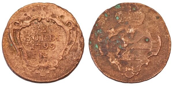 ITALY 2 soldi 1799K / Gorizia / F