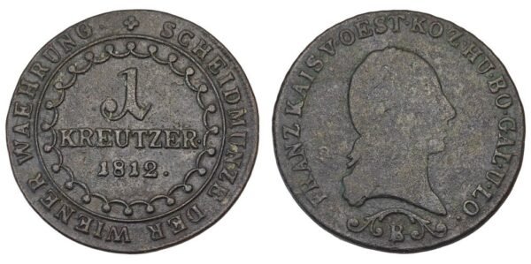 AUSTRIA 1 kreuzer 1812B VF-