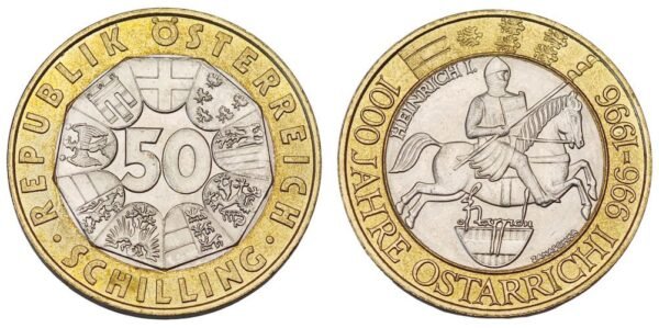 AUSTRIA 50 schilling 1996 / 1000 Years of Austria / UNC