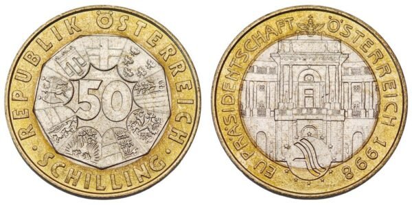 AUSTRIA 50 schilling 1998 / Austria EU Presidency 1998 / XF