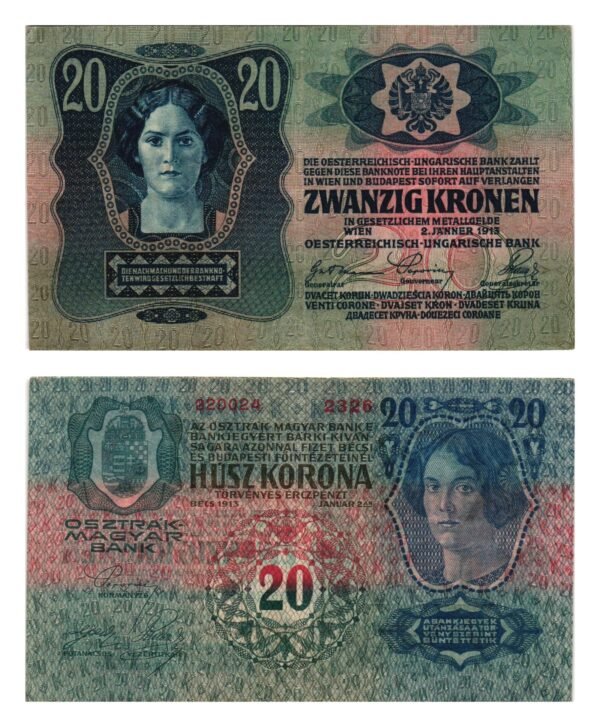 AUSTRIA 20 kronen 1913 VF