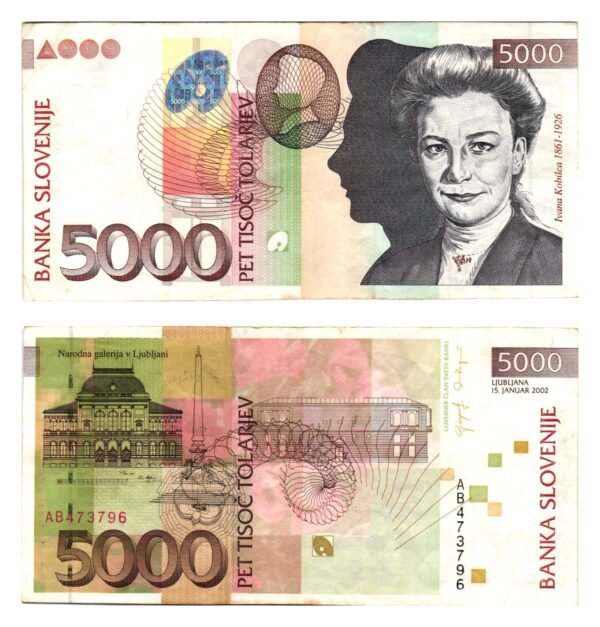 SLOVENIA 5000 tolarjev 2002 VF