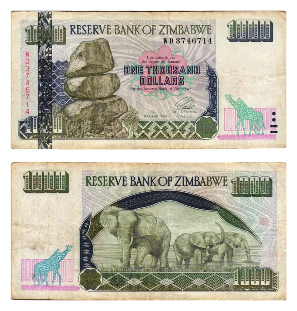ZIMBABWE 1000 dollars 2003 VF