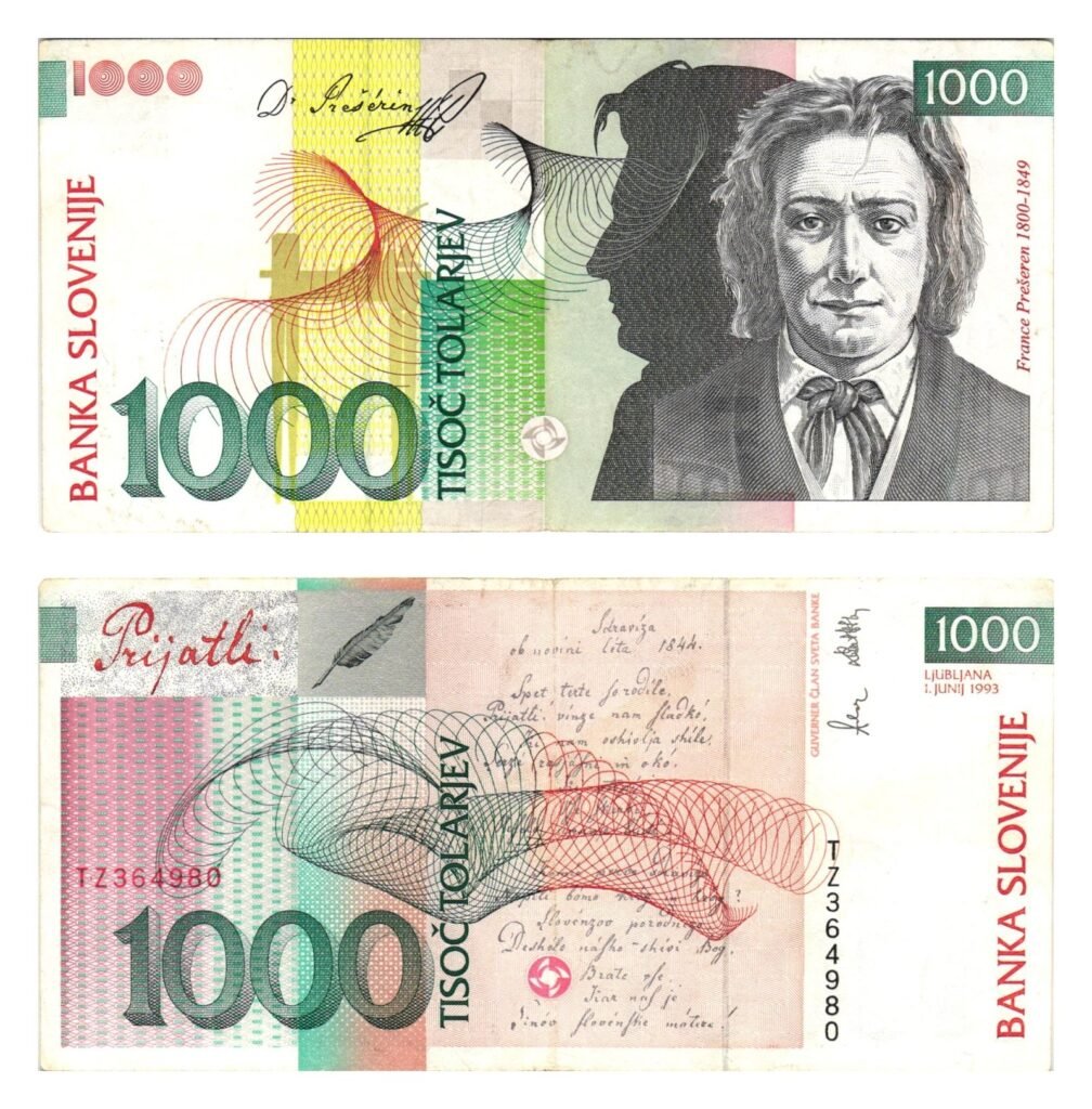 SLOVENIA 1000 tolarjev 1993 VF