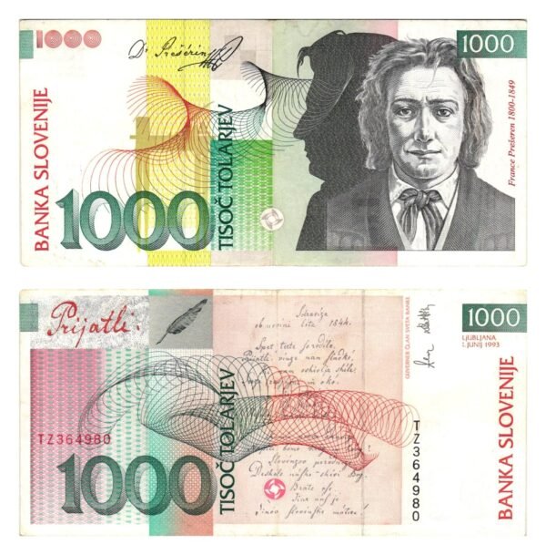 SLOVENIA 1000 tolarjev 1993 VF