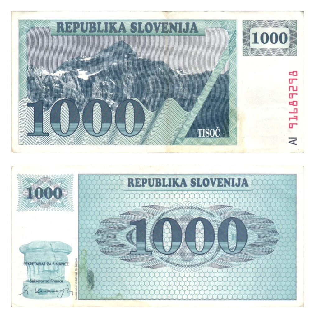 SLOVENIA 1000 tolarjev 1991 VF