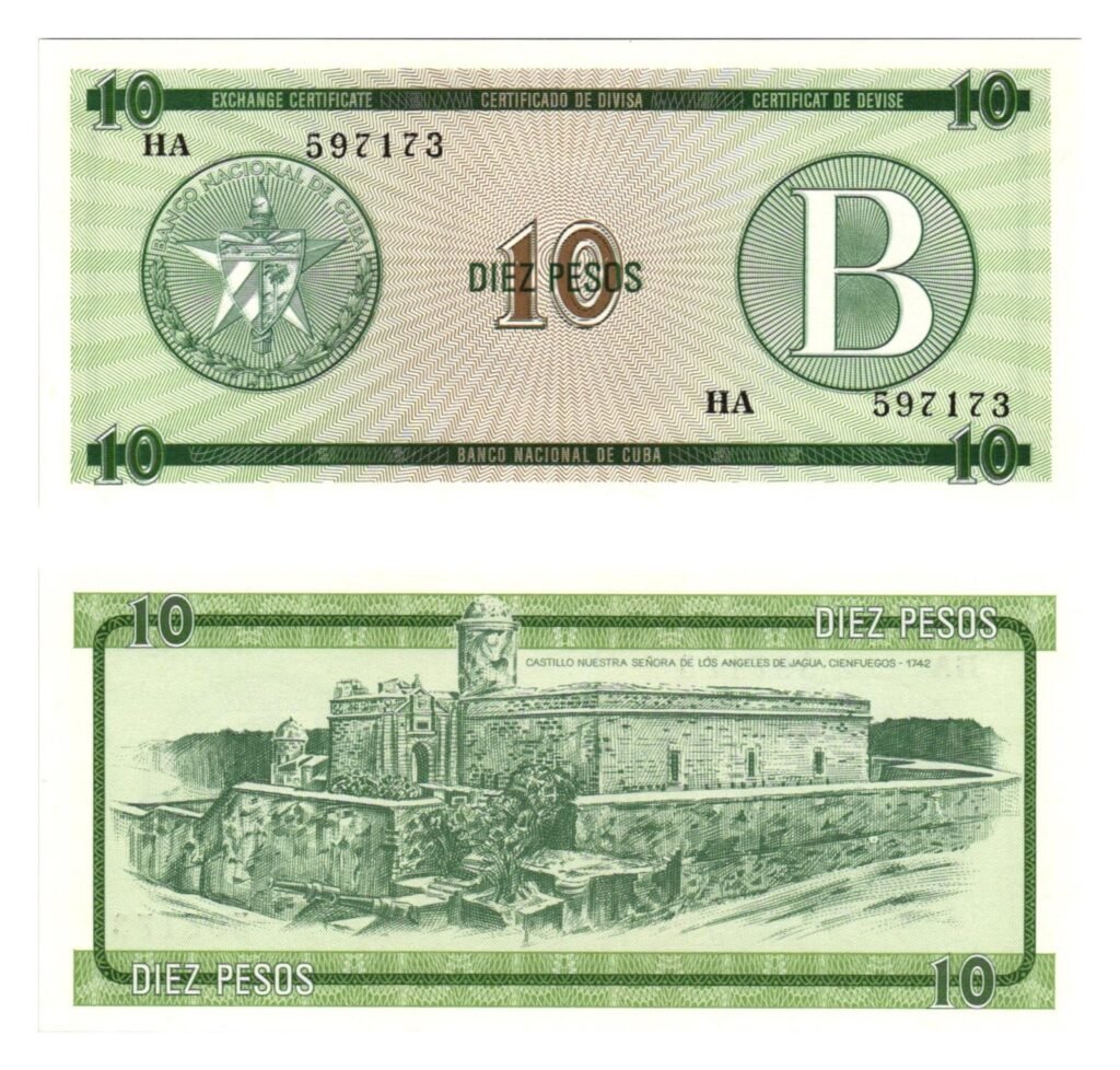 CUBA 10 pesos 1985 / Foreign Exchange Certificate / UNC