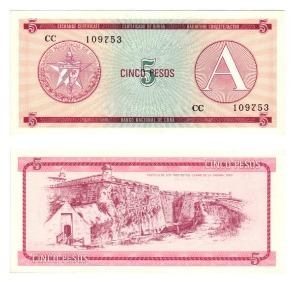 CUBA 5 pesos 1985 / Foreign Exchange Certificate / UNC