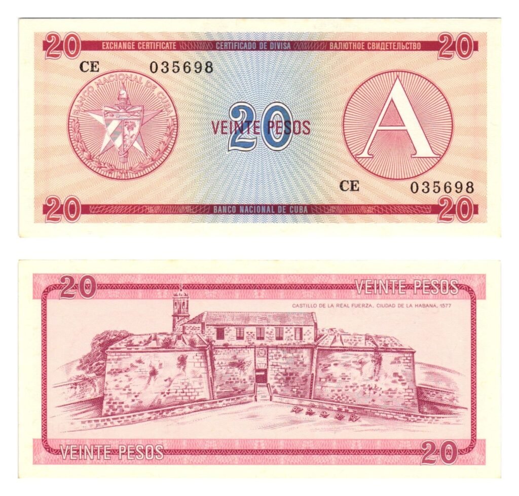 CUBA 20 pesos 1985 / Foreign Exchange Certificate / UNC