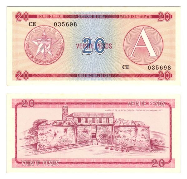 CUBA 20 pesos 1985 / Foreign Exchange Certificate / UNC
