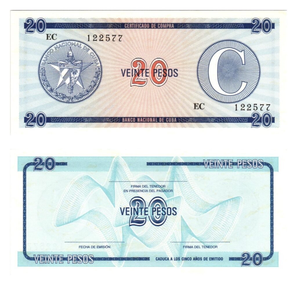 CUBA 20 pesos 1985 / Foreign Exchange Certificate / UNC